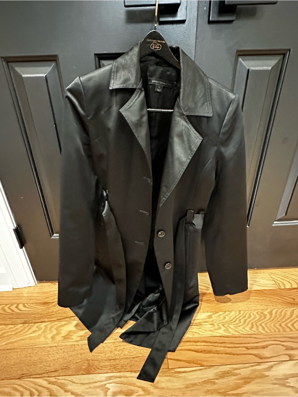 Express Black womens Trench Coat